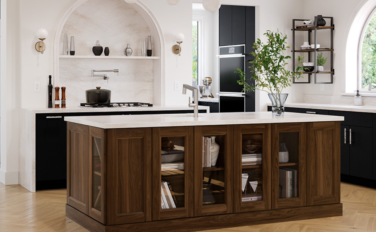 Custom cabinets in a kitchen island