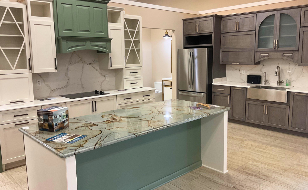 kitchen displays at Kiba Studios in Rockford, IL