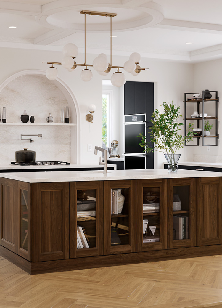 Custom cabinets in a kitchen island