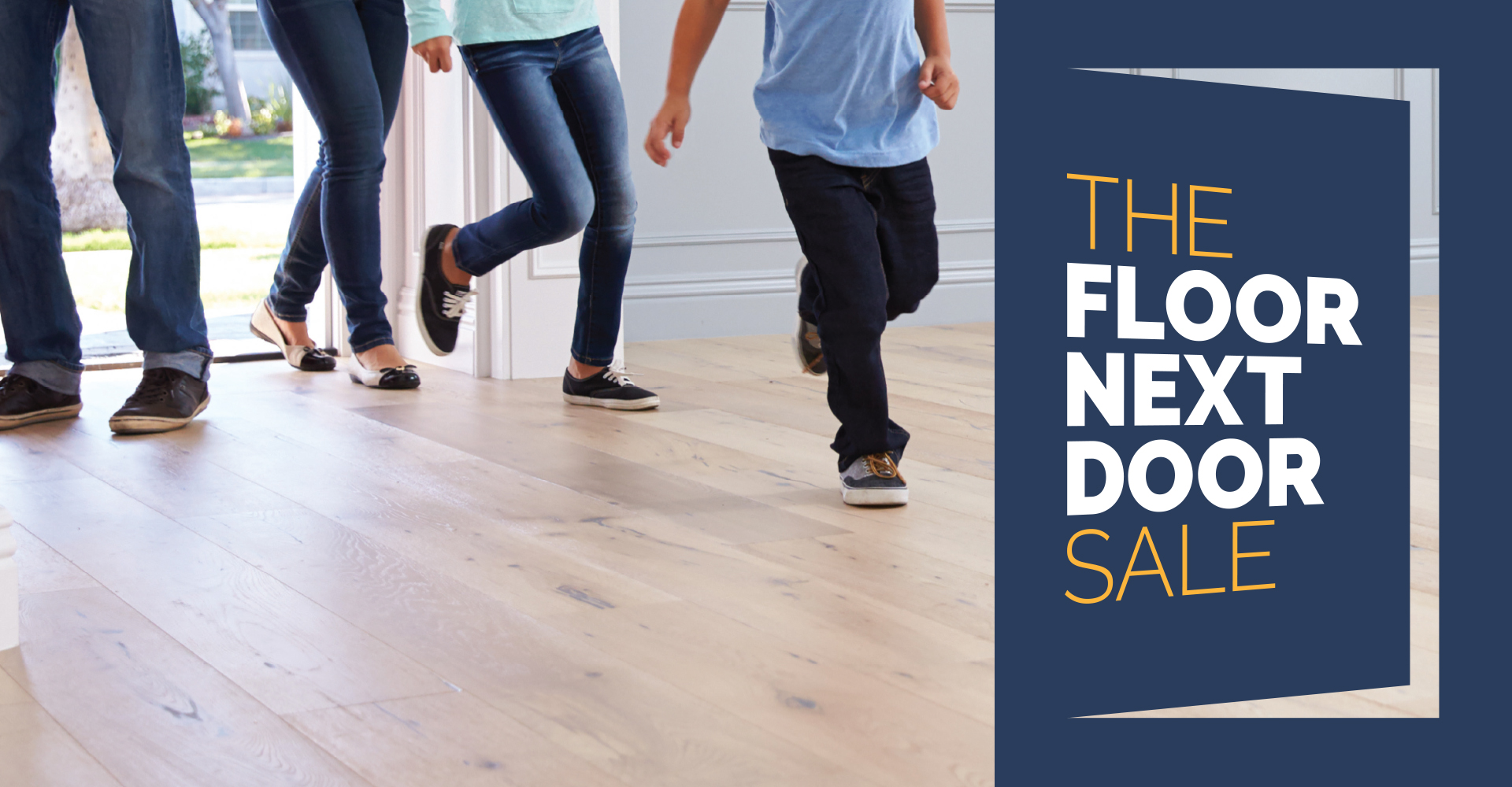 family running on vinyl floor