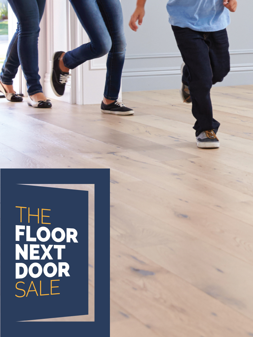 family running on vinyl floor