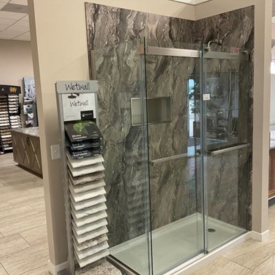 Lonnie's Carpetmax Kiba showroom tile shower