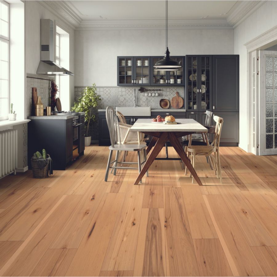 Hardwood floors in a kitchen and dining room in Rockford, IL